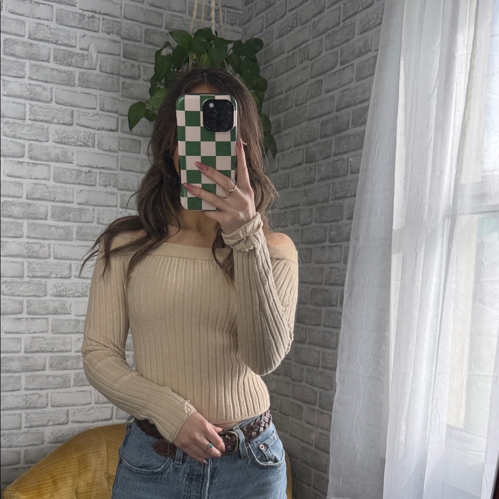 aerie // Ribbed Off-the-Shoulder long sleeve
